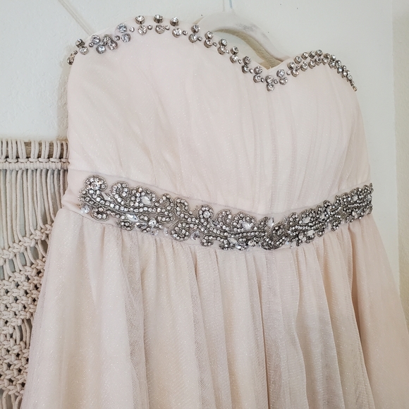 NWOT! Torrid Special Event Bejeweled Mesh Strapless Dress! Size 16. - Picture 3 of 11